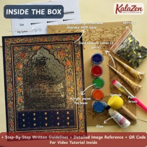 diy multicoloured blue jharokha art kit — vibrant indian wall decor