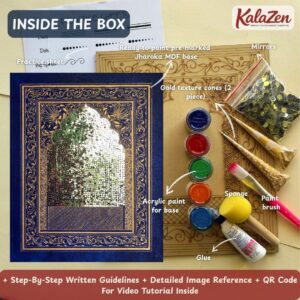 diy blue jharokha art kit — handmade indian wall decor