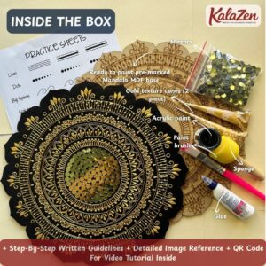 diy textured mandala art kit — indian art therapy kit for adults