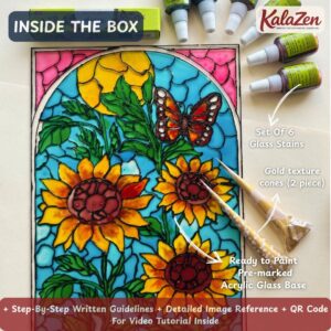 diy sunflower glass painting art kit — stained glass window art india